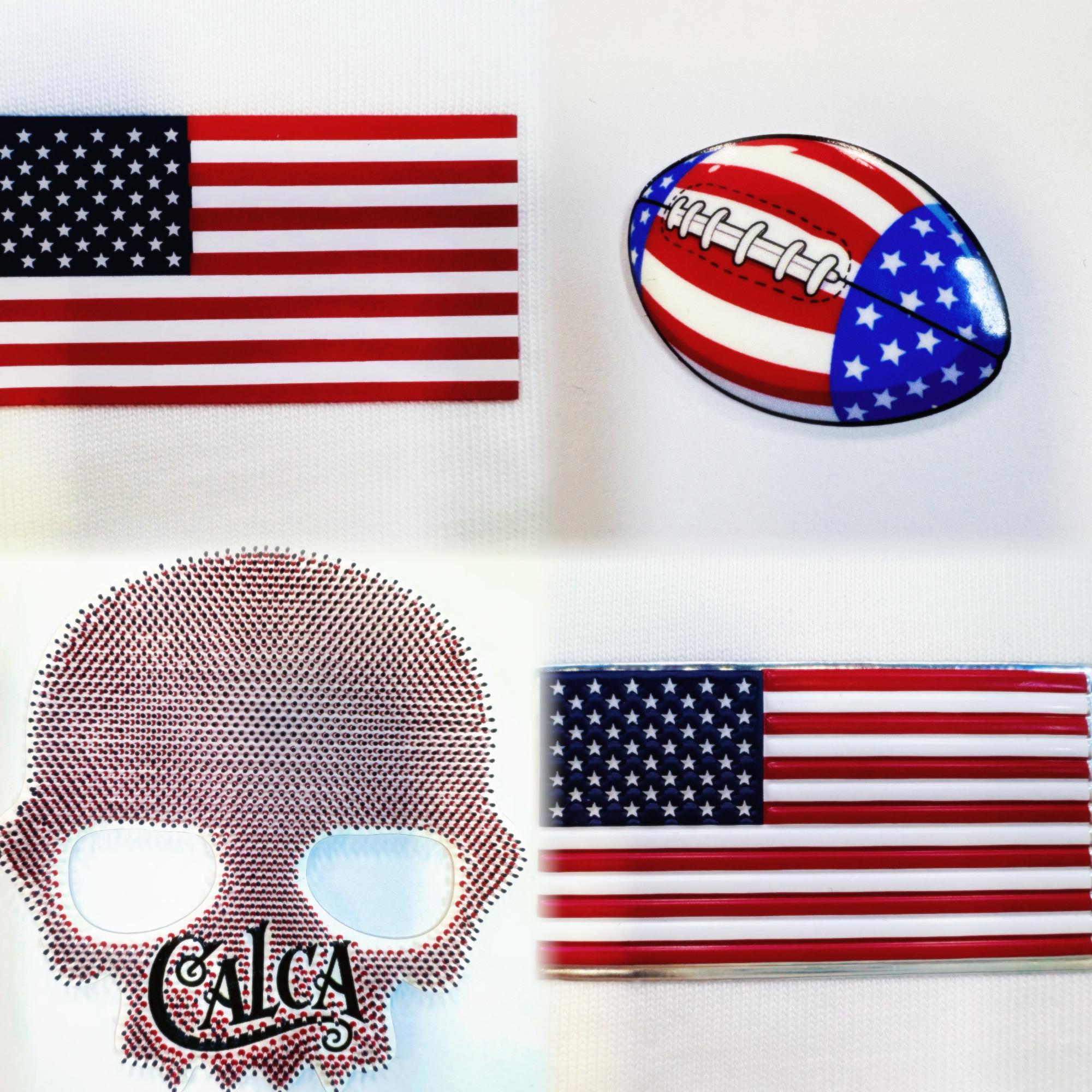 US Stock 4-CALCA 4-Pack Random-Ship Heat Transfer Labels Silicone / PU / TPU Patches for Garments & Bags & Accessories