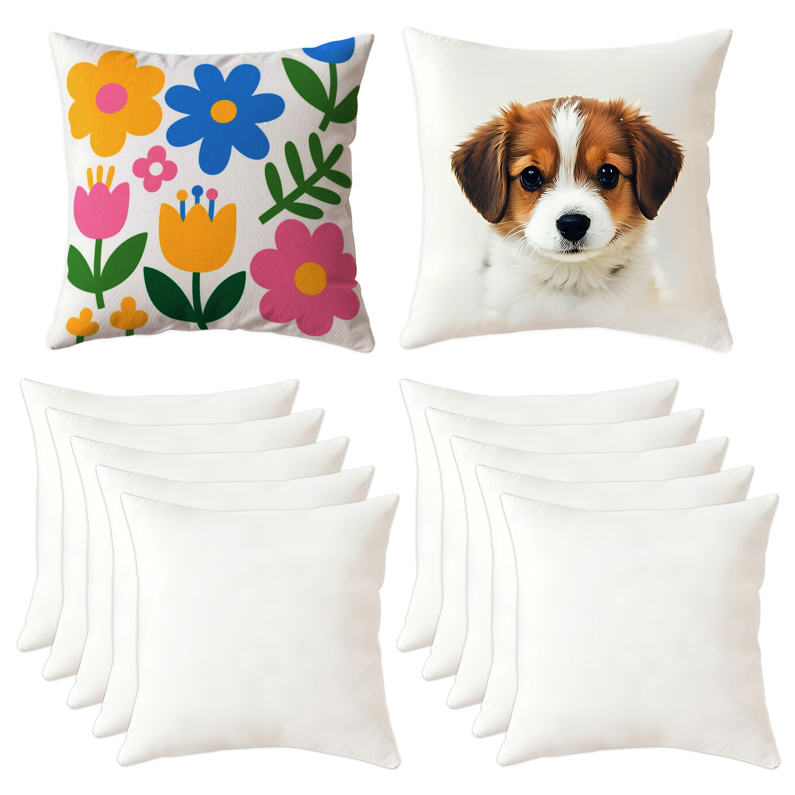 US Stock CALCA 10 Pack Plain White Sublimation Blank Pillow Covers 11.8" for Heat Transfer, Embroidery & POD Customization(Local Pick-Up)