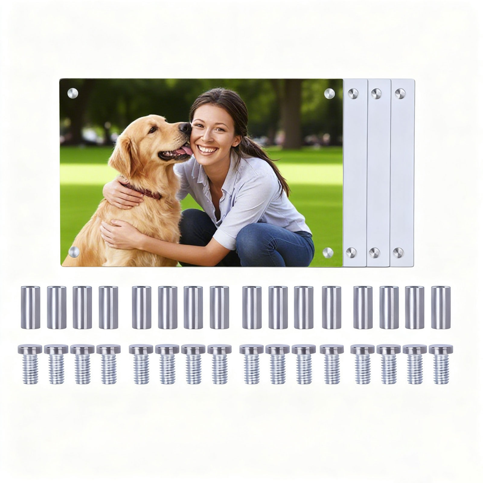 US Stock CALCA 24 Pack 11.8"x15.7" Sublimation Blank Glass Photo Frames, Personalizable, Decorative with Hanging Kit for Home Decor