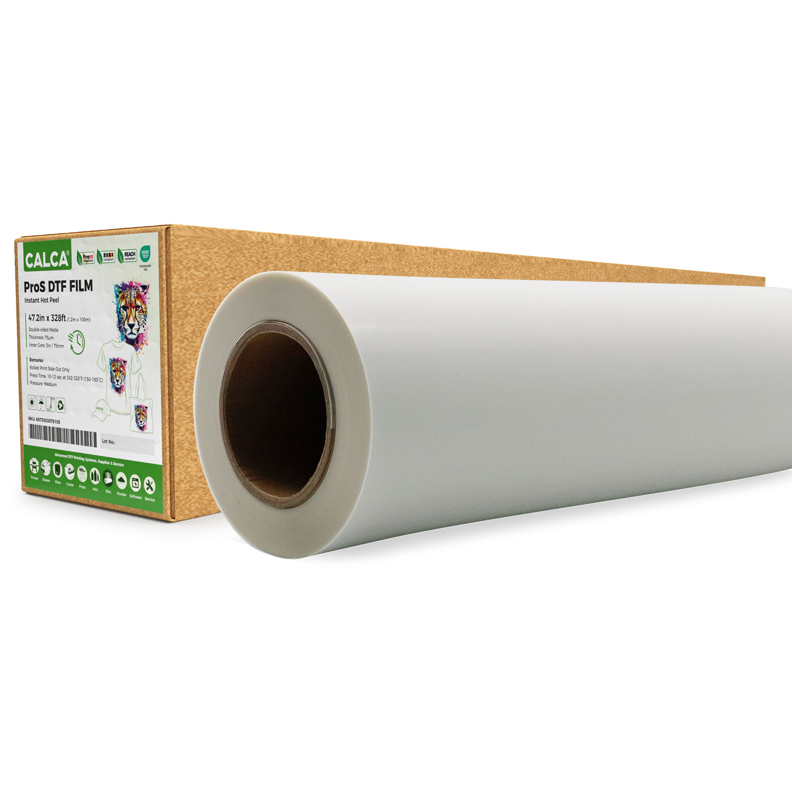 US Stock CALCA ProS Instant Hot Peel 47.2in x 328ft/120cm x 100m DTF Transfer Film, Double sided