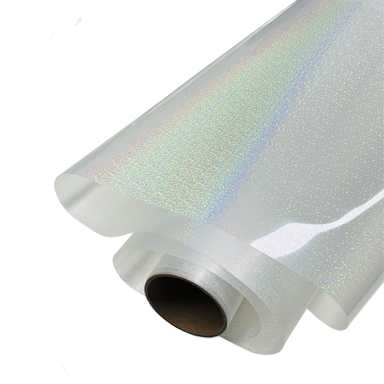 US Stock CALCA 23.6in x 32.8ft/60cm x 10m DTF Clear Glitter Holographic Film Roll, Cold Peel