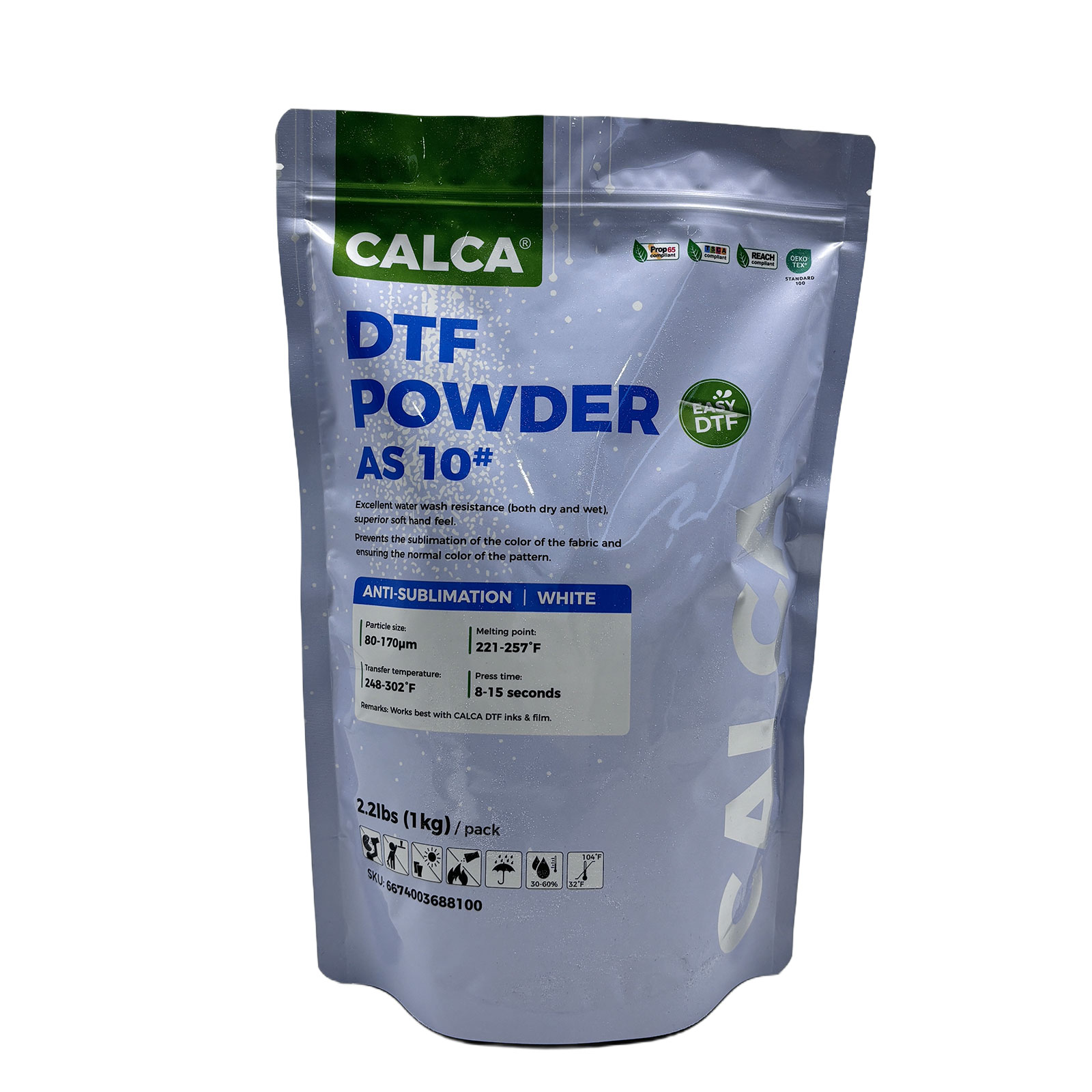 Spain Stock CALCA AS10 Sublimation-Resistant Powder(2.2lbs Pack, 1kg, Fine, White)