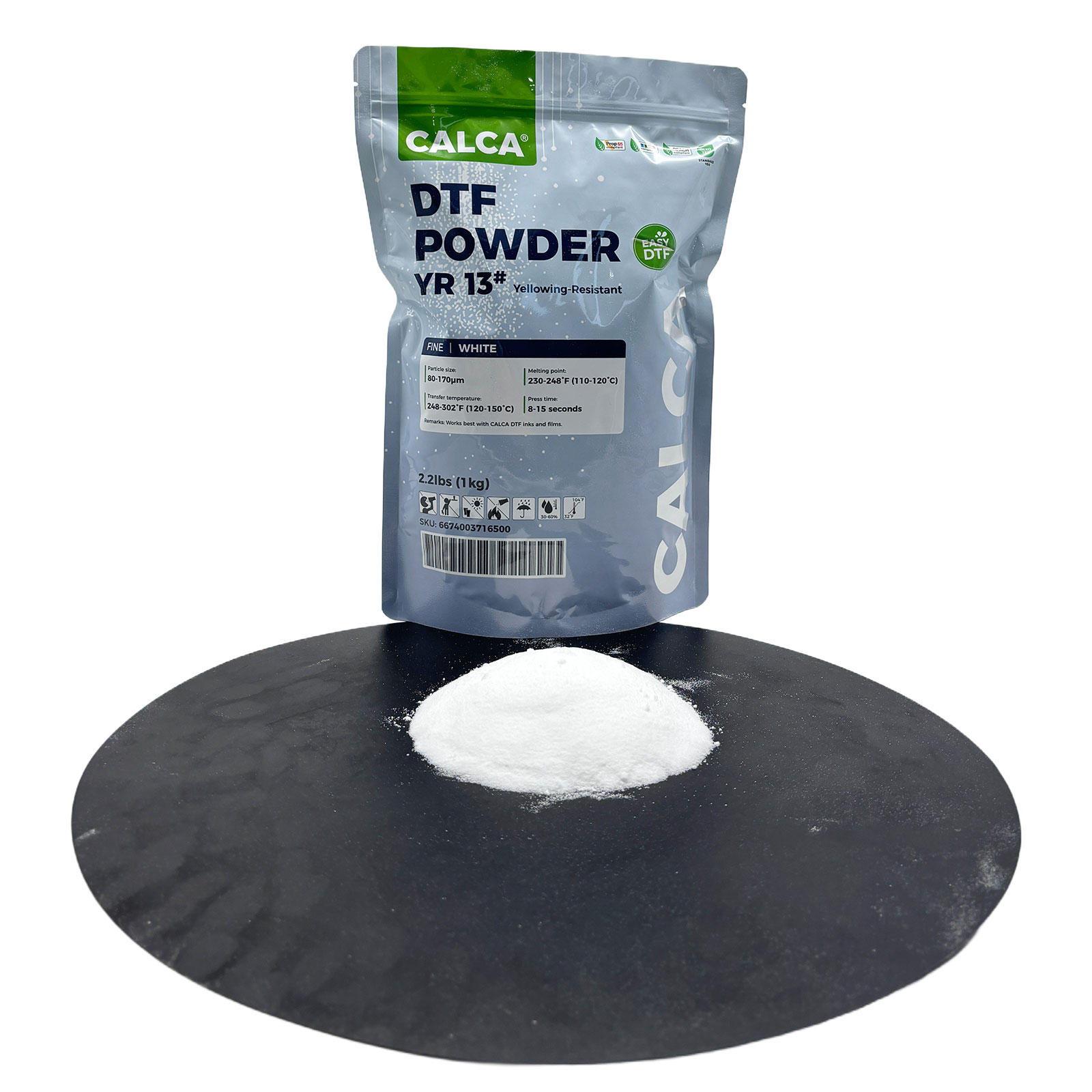 US Stock CALCA YR13 Fabric Yellowing-Resistant Hot Melt Powder(2.2lbs Pack, 1kg, Fine, White)