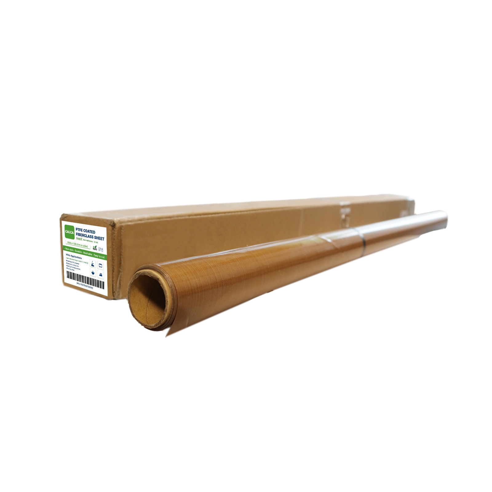 CALCA 39 in x 15 ft 8 Mil Heat Press Cover Sheet PTFE Coated Fiberglass Fabric