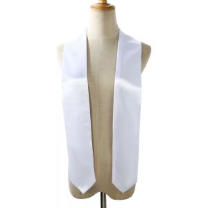 CALCA 10 Pack 60in White Sublimation Blanks Unisex Plain Graduation Stole, Satin Sash Graduation Honor Stole Scarf