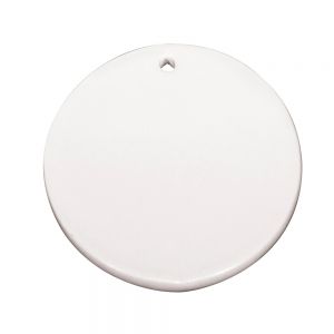 CALCA 100 Pack 3in Round Two Sided Ceramic Sublimation Blanks Holiday Ornament, Christmas Tree Hanging Ornaments