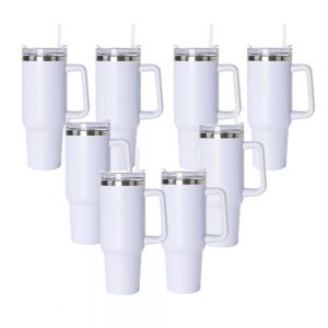 Hot Sale 25pcs CALCA 40OZ Sublimation Blank tumbler with handle Adventure Quencher Car Cup Handle Outdoor Travel Stainless Steel Straw Cup