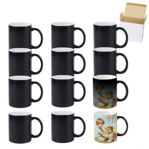 US Stock-CALCA 36 Pack 11oz Sublimation Blank Magic Color Changing Mugs - Black Matte Heat Transfer Coffee Cups(Local Pick-Up)