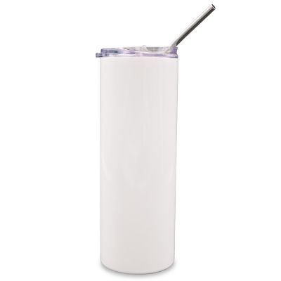 Sublimation Travel Tumblers White with Handle, Metal Straw and Screw Top Leak-Proof Slide Lid 30 oz 4 Pack