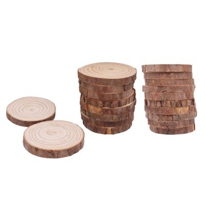 US Stock, CALCA Natural Wood Slices 20 Pcs 3.1-4 Inches Unfinished