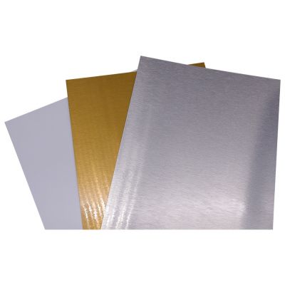 CALCA 12 x 24 100pcs Sublimation Blanks Aluminum Sheet Metal Board 0.45mm  Thickness Brushed Gold Silver $2.35