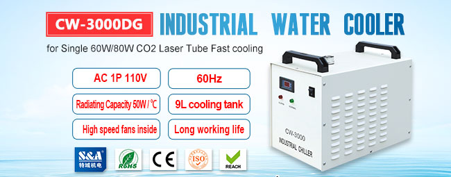 VEVOR VEVOR 9L Tank Water Chiller CW-3000DG Thermolysis Industrial Water  Chiller Water Cooling Chiller for 60W 80W CO2 Glass Laser Tube Cooler