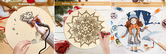 12 Pack Round Wood Circles 12 Inch Unfinished Wood Rounds Sign Circle Blank  Slices for Crafts DIY Door Hanger, Engraving crafts, Painting, DIY Decor  $10.68