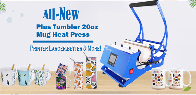 CALCA 20oz Skinny Straight Tumblers Press Mugs Heat Press Machine 110V 500W 