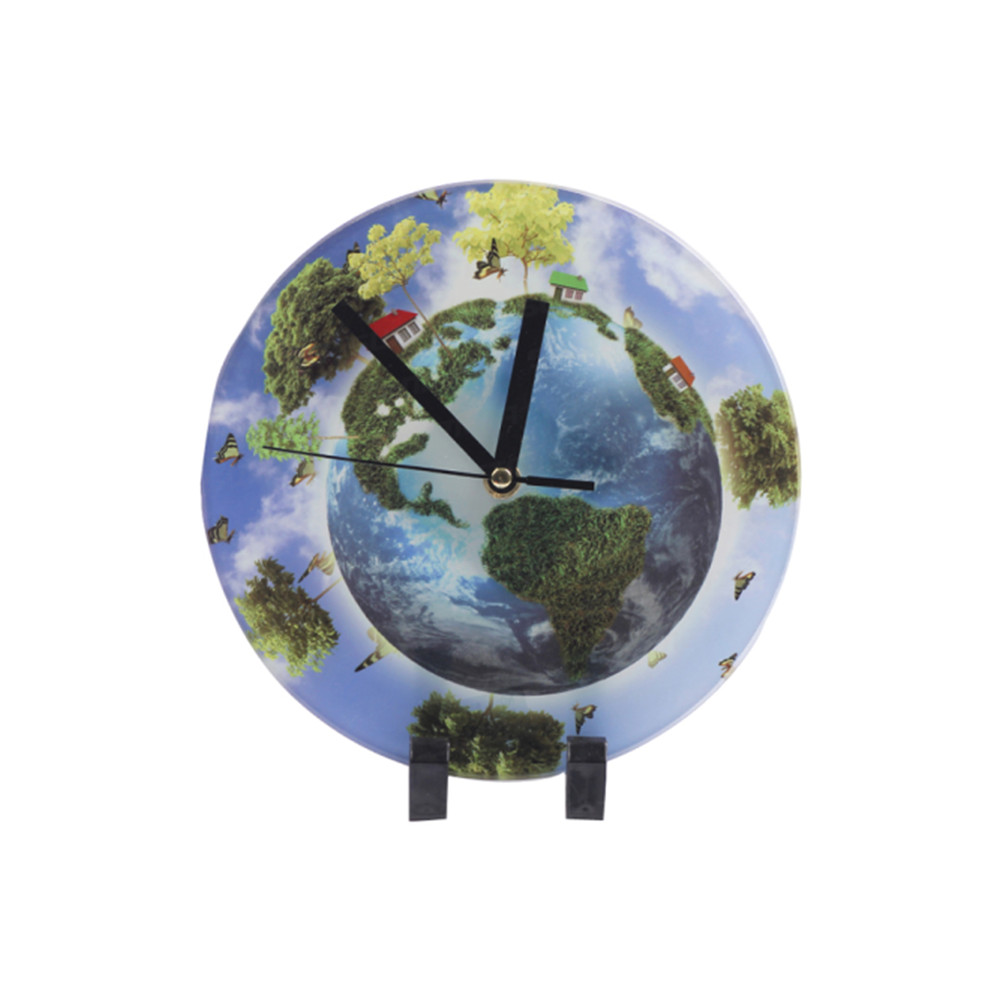 20pcs/carton 7.8" x 7.8" Sublimation Transfer Blank Glass Photo Frame with Clock 
