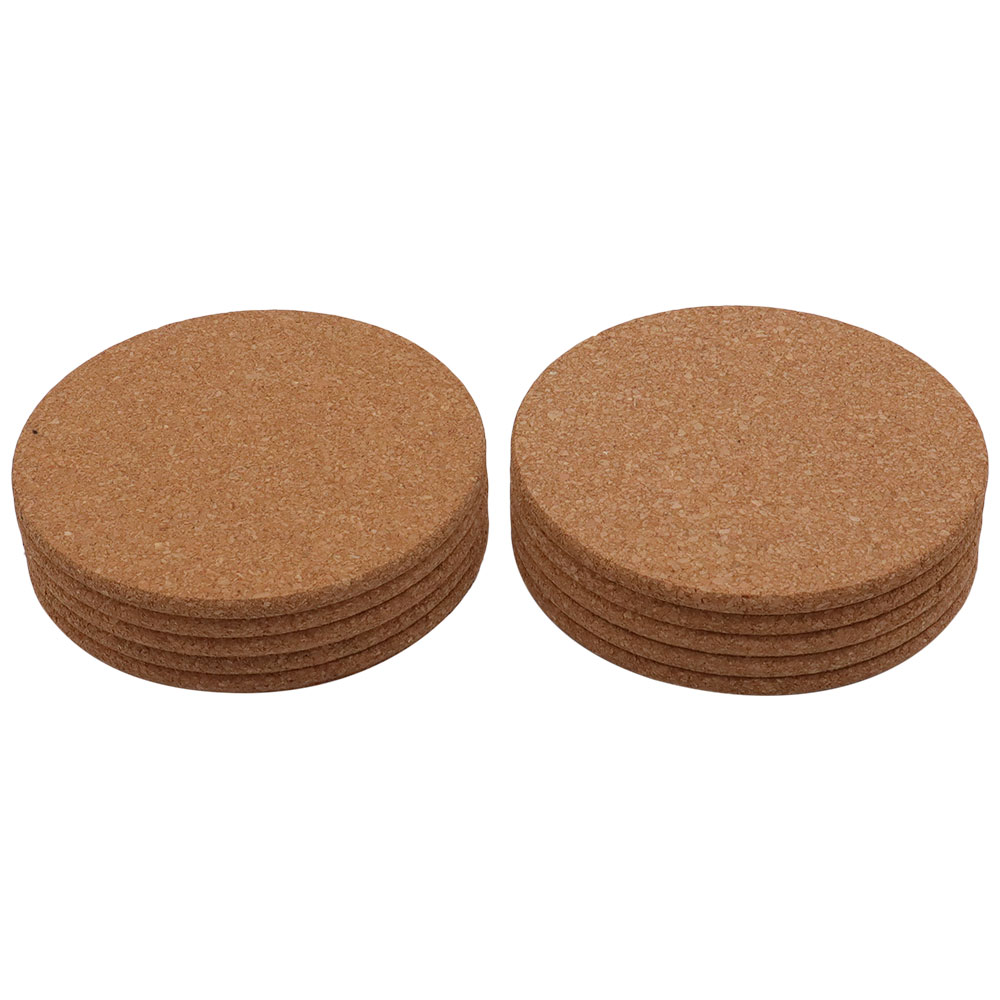 CALCA 10pcs Round Cork Coasters 3.9 Diameter for Cold Drinks Wine Glasses  Plants Cups & Mugs