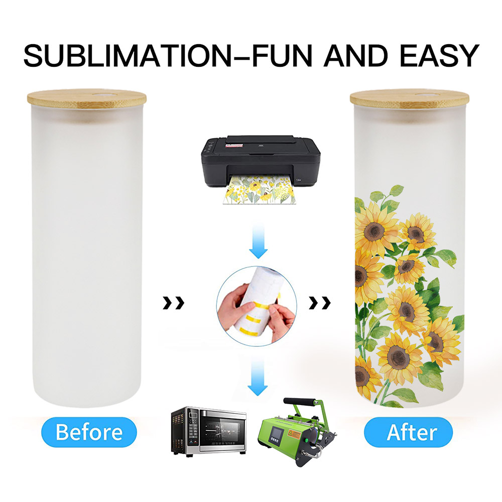 CALCA 25pcs 25oz Sublimation Blanks Frosted Glass Tumbler Skinny Straight  Travel Bottle with ABS Lid and Glass Straw Jar Tumbler Cups Mugs $137.23