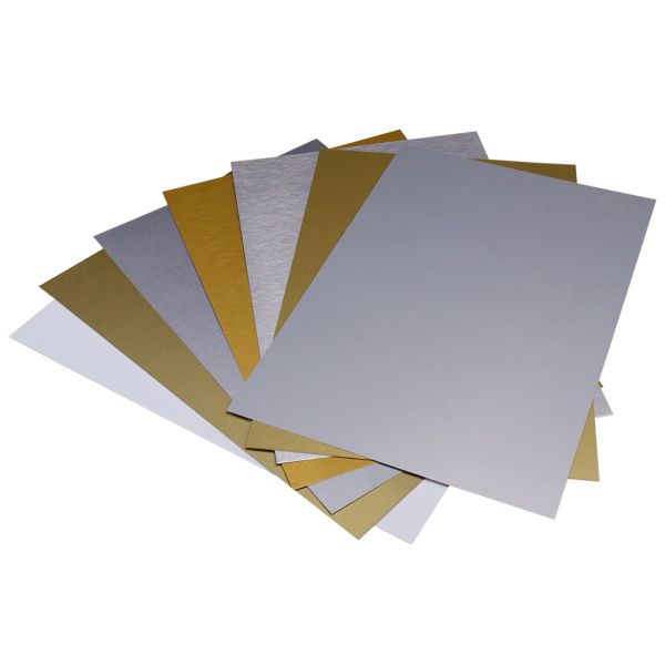 CALCA 12 x 24 100pcs Sublimation Blanks Aluminum Sheet Metal Board 0.45mm  Thickness Brushed Gold Silver $2.35